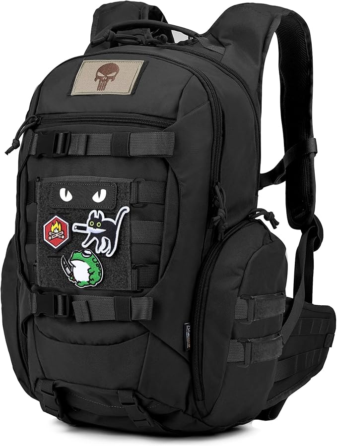 Mardingtop 28L Tactical Backpack for Men with Loop and Hook Patch, Molle EDC Motorcycle Backpacking Backpack for Hiking,Camping