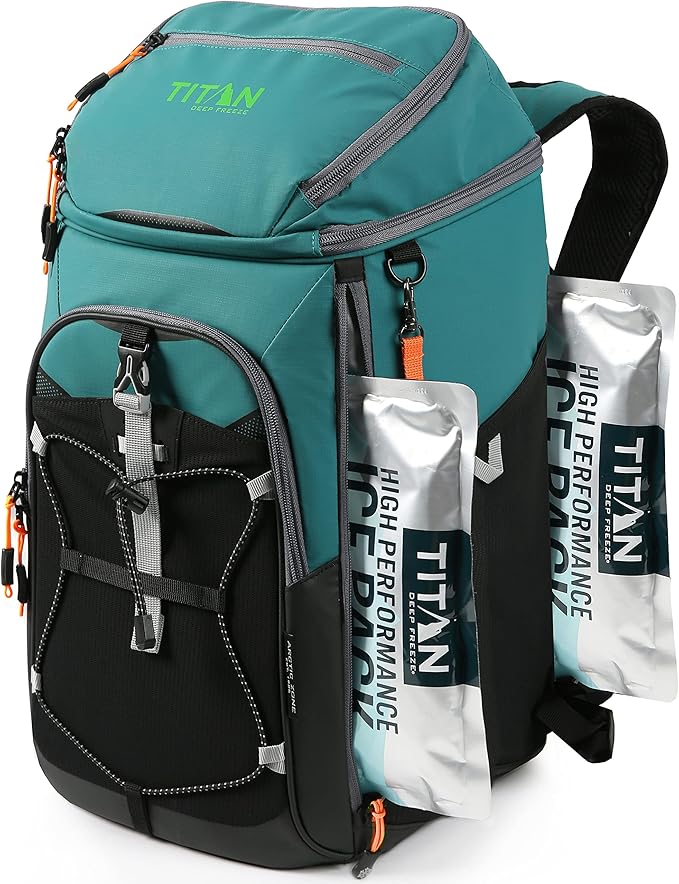 Titan Deep Freeze Ice Wall Backpack Cooler 30 Can Cooler Bag with Ice Packs