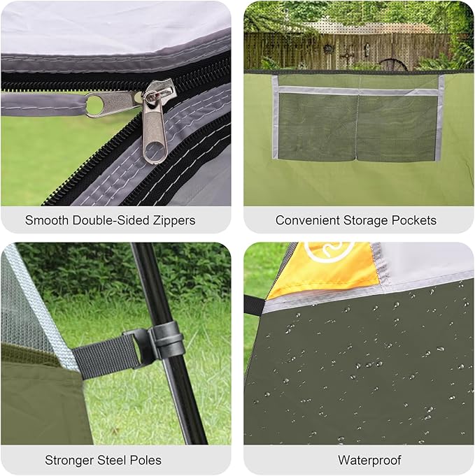 Tents for Camping 6 Person Tent Waterproof Windproof Double Layer Family Camping Tent, Easy Setup Dome Tent with Large Mesh Windows & Wider Door for Outdoor Camping & Hiking