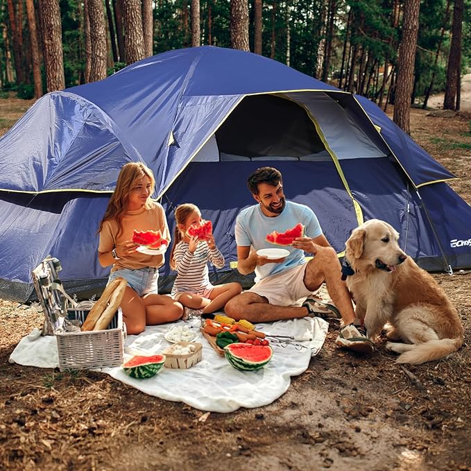 EchoSmile 10/12 Person Camping Tent Waterproof Windproof Tent with Rainfly Easy Set up for Outdoor Family Camping, Party