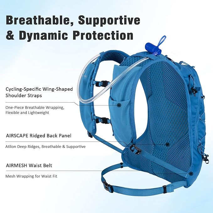 N NEVO RHINO Hydration Backpack,10L Hydro Water Daypack with 2L Water Bladder, Lightweight Hiking Backpack-Hydration Bike Pack for Cycling Rave