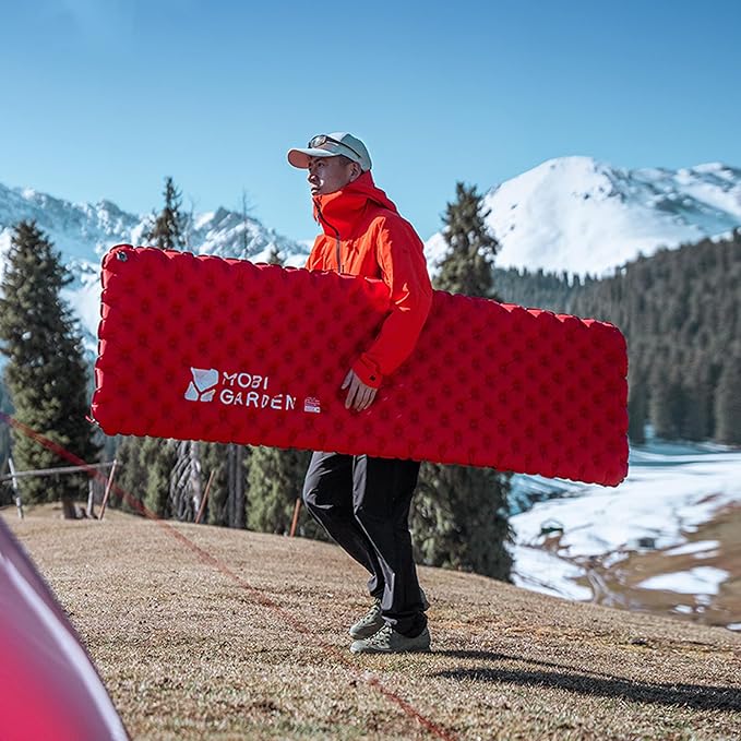 6.5 R-Value Camping Sleeping Pad for All Season, Dual Layer Ultralight Air Mattress for Cold Weather, Insulated Inflatable Sleeping Mat for Backpacking,Hiking,Outdoor, with Air Pump Sack