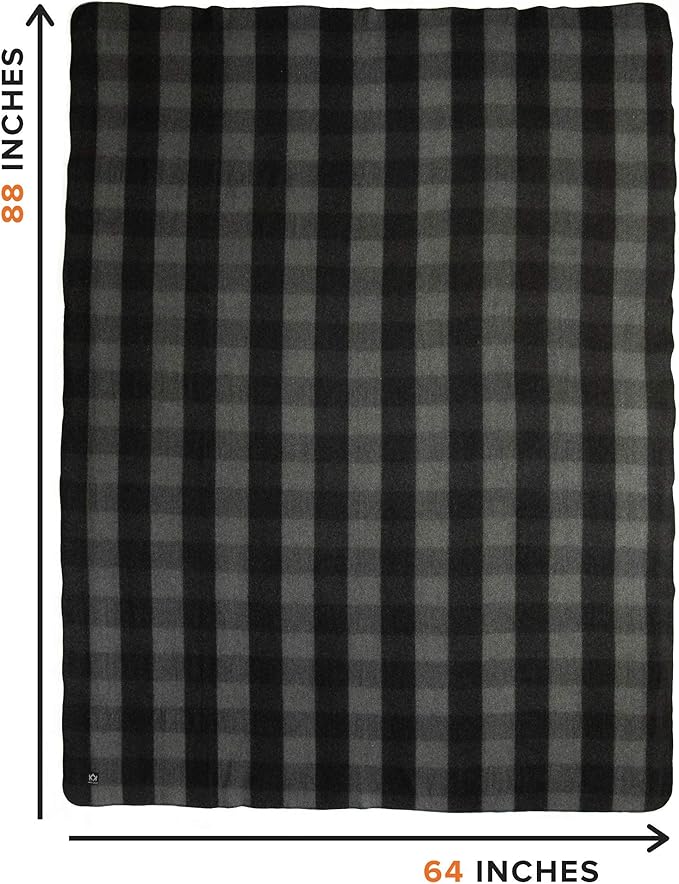 Arcturus Plaid Wool Blankets - 4.5lbs Warm, Heavy, Washable, Large | Great for Camping, Outdoors, Sporting Events, or Home