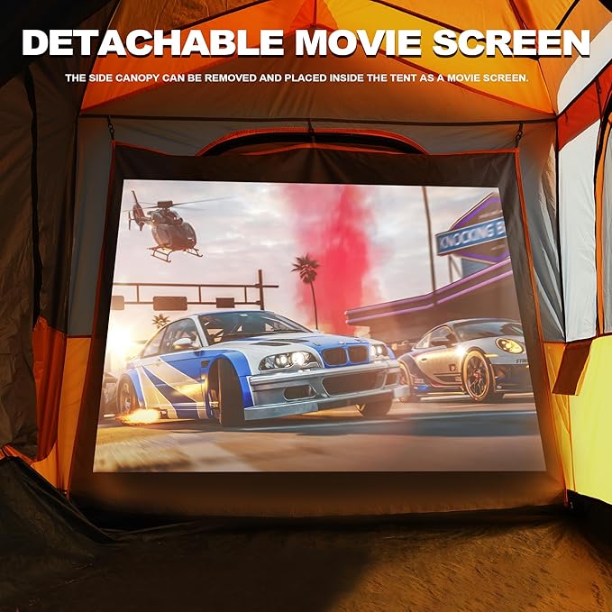 SUV Tent for Camping,Waterproof PU2000mm, Fits 5-8 People,Spacious Double Layer Design, Includes Rainfly & Storage Bag, 8FT L x 8FT W x 7.2FT H | for Camping, Waterproof PU2000mm, Spacious Double Layer Design, Includes Rainfly, Storage Bag