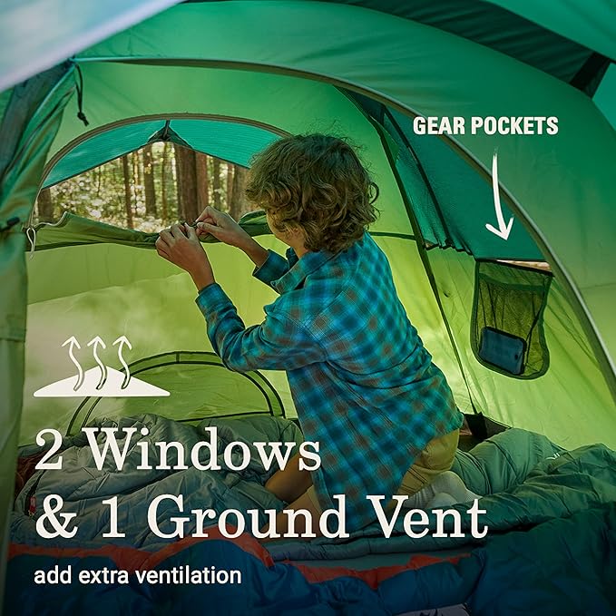Coleman Sundome Camping Tent with Rainfly, 2/3/4/6 Person Tent Sets Up in 10 Mins, Weatherproof Shelter for Camping, Festivals, Backyard, Sleepovers, & More
