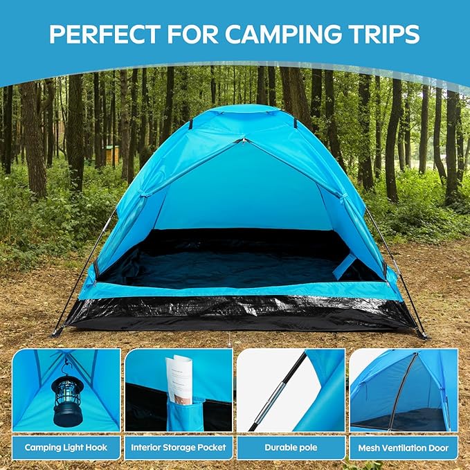 1-2 one Person Two Persons Small Camping Tents for Hiking with rainfly, Esay Set up Dome Tent with Carrying Bag,Basic Portable Camping Small Tents for Backpacking