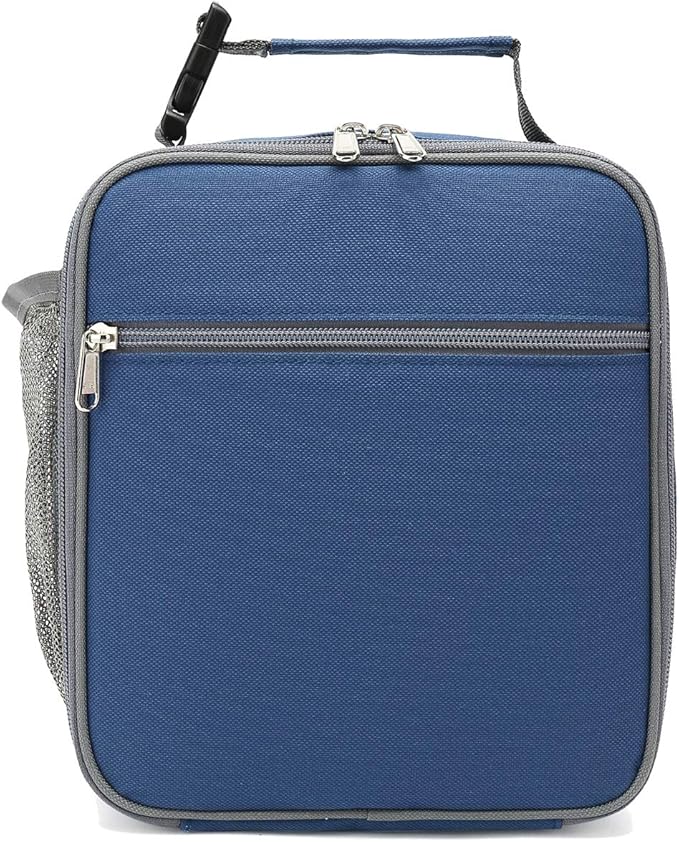 FlowFly Kids Lunch box Insulated Soft Bag Mini Cooler Back to School Thermal Meal Tote Kit for Girls, Boys, Cyan
