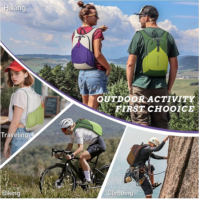 20L Small Hiking Backpack for Men Women Foldable Packable Back Pack Ultralight Hiking Daypack for Travel Camping Outdoor, Black