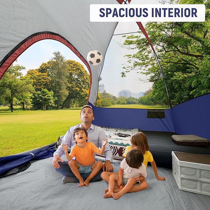 Tents for Camping 6 Person Tent Waterproof Windproof Double Layer Family Camping Tent, Easy Setup Dome Tent with Large Mesh Windows & Wider Door for Outdoor Camping & Hiking