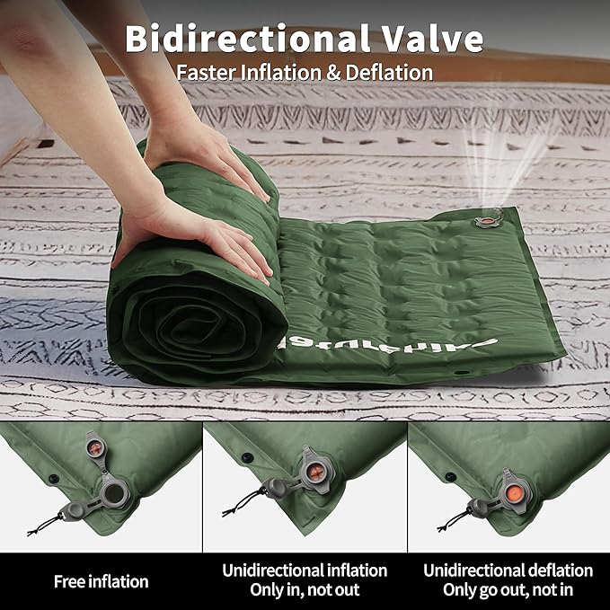 Naturehike Connectable Self Inflating Sleeping Pad, 2.36" Memory Foam Camping Pad, Backpacking Camping Mattress Pad for Tent, Travel, Car, Hammock
