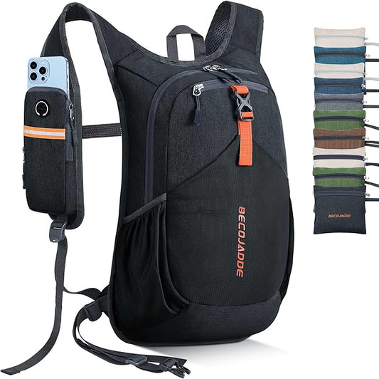20L Small Hiking Backpack for Men Women Foldable Packable Back Pack Ultralight Hiking Daypack for Travel Camping Outdoor, Black