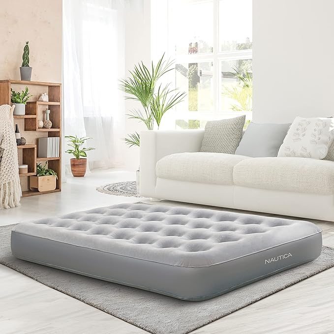 Nautica Home Express Sleep Air Mattress Inflatable Bed for Guests, Travel and Camping: Support Comfort System with Puncture Resistance Vinyl, Twin