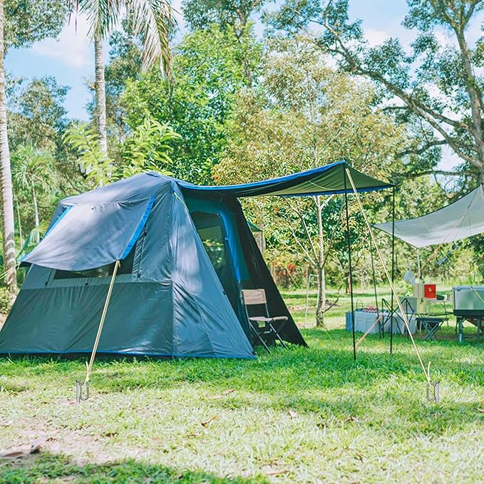 SELEWARE 4 Pack Trampoline Stakes Heavy Duty Ground Anchors High Wind Trampoline Stakes Anchors Spiral Earth Anchors for Secure Animals Trampolines Tents Shed Swing Set Mobile Homes Carport