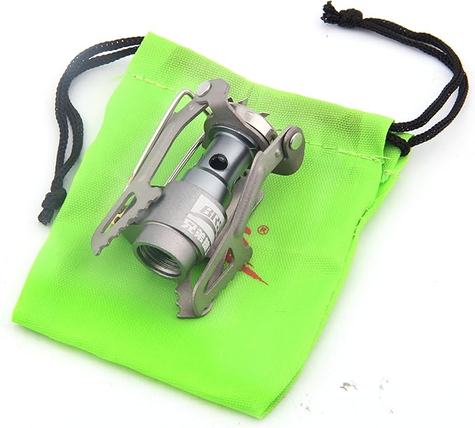 BRS Stove BRS 3000T Stove Titanium Ultralight Backpacking Stove Portable Propane Camping Stove Gas Burner Camp Stove only 26g with Extra O Ring (BRS-3000T Stove)