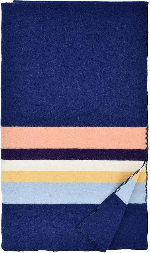 Woolino Soft Merino Wool Blanket for Camping, Hiking, Outdoor Events - Full Queen Bed - Pacific Nights