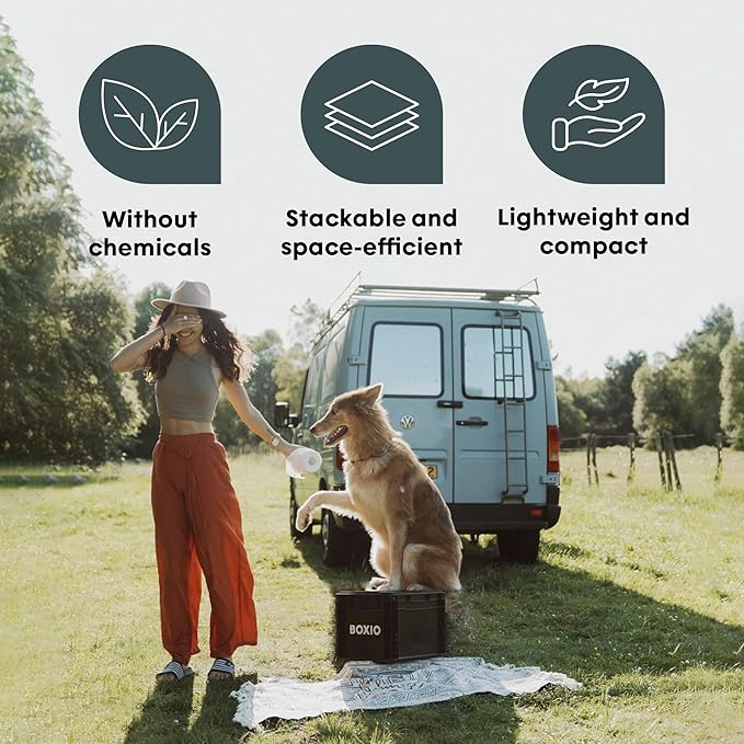 BOXIO Toilet - Portable Toilet, Camping Toilet, composting Toilet for car Camping, Boat or Camping. Mini Camping Toilet: 14,7" x 11,8" x 11,0" Made in Germany.