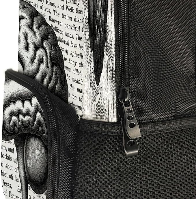 Daypack Backpack Anti-Theft Multipurpose Large Capacity Carry On Bag, Brain Structure Traveling Camping Backpack With Side Pockets