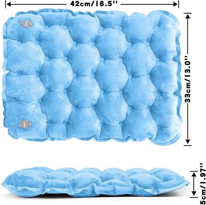 ONTYZZ Inflatable Seat Cushion Lightweight Stadium Seat Pad Travel Air Seat Cushion for Hiking Office Airplane Stadium Car