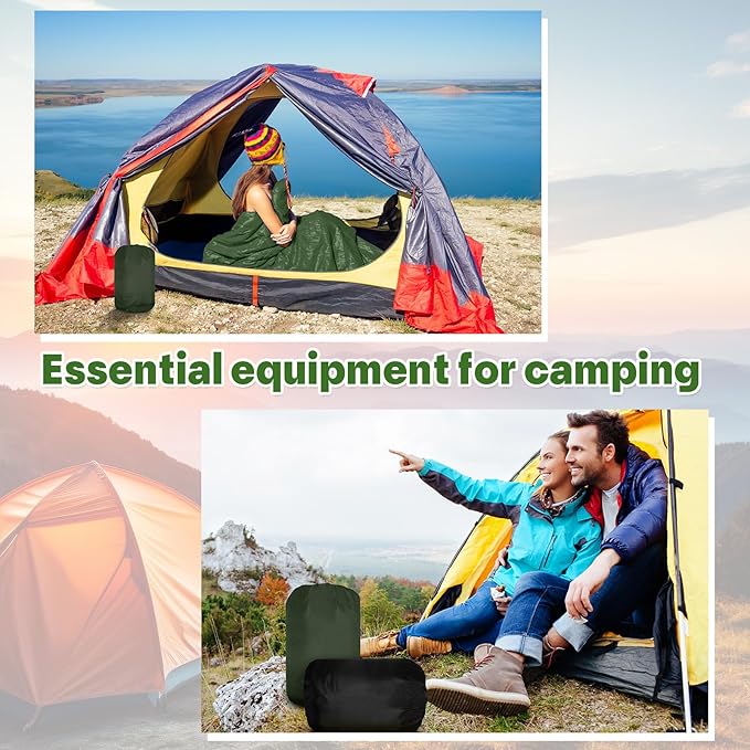 Tudomro 16 Pack Winter Camping Sleeping Bags Bulk Adults 4 Season Warm Cold Weather Lightweight Waterproof Compact Backpacking Sleeping Bag for Travel Hiking