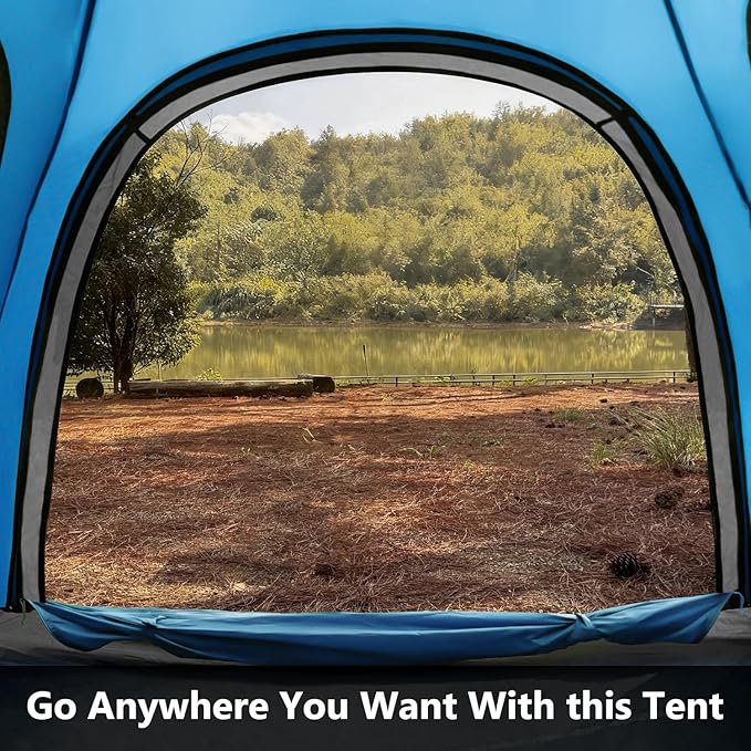 MOON LENCE Pop Up Camping Tent, 3-4 Person Portable Automatic Instant Tent Windproof for Camping, Hiking, Mountaineering