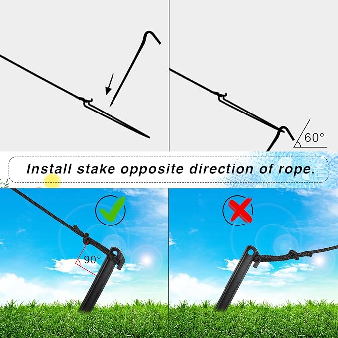 Yinkin 18 Sets Inflatable Stakes Replacement Yard Inflatable Plastic Stakes and Tethers for Halloween Lawn Tents Pegs Outdoor Camping Canopy