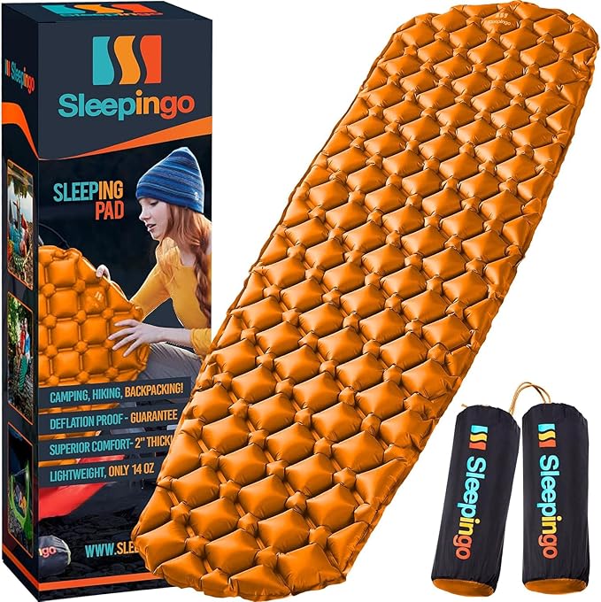 Ultralight Sleeping Mat - Inflatable & Compact Camping Air Mattress for Backpacking, Hiking