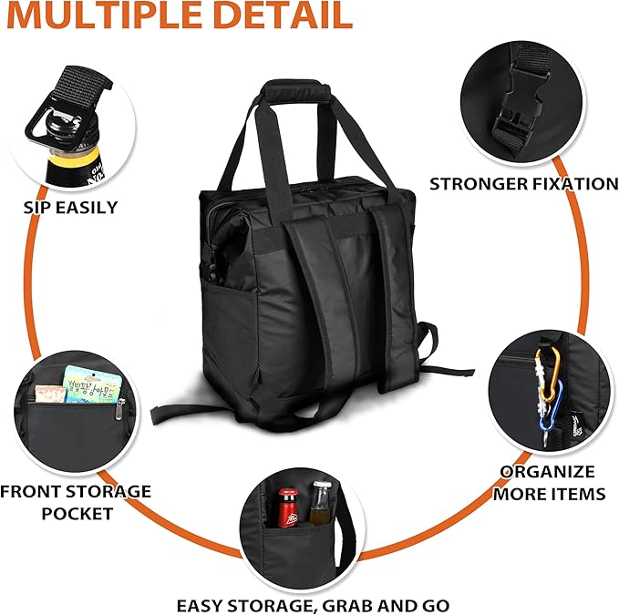 36 Cans Backpack Cooler, Leakproof Collapsible Soft Camping Insulated Cooler Bag, Waterproof Durable Cooler Backpack for Travel, Camping