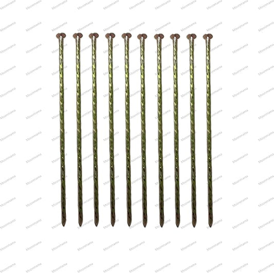 12" Metal Nails, (30 cm) Threaded Galvanized Long Pegs for Paving, Weeds, Lawn, Camping, Building, Carpenter Pegs, Tents, Anchor Pegs, Garden, Clips, 20pcs