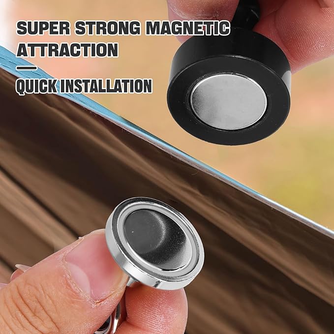 Magnetic Hooks for Canopy, Magnet Clip Hanger with Carabiner for Camping, Heavy Duty Earth Magnets, Cruise Hanging, Multifunctional Tent Canopy, Suitable Tents Swivel Snap