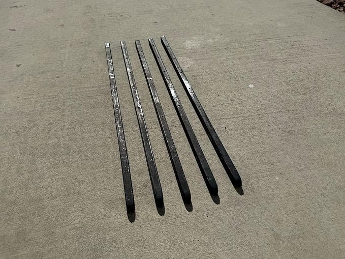 Sandbaggy Square Steel Concrete Form Stakes with Nail Holes - 5/8" Wide - Rust Resistant Coating - Removable, Reusable - Construction Grade Stakes (24 inch, 100)