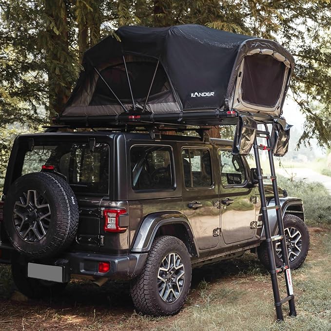 ILANDER Rooftop Tent Hardshell for SUV Van Jeep Truck, Aluminum Alloy Car Rooftop Tent, Waterproof and UV-Resistant Overland Roof Tents Camping for 2-3 Person