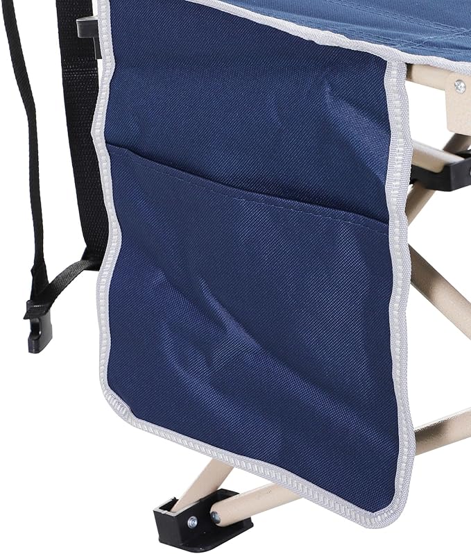 Outsunny Folding Camping Cot for Adults with Carry Bag, Side Pocket, Outdoor Portable Sleeping Bed for Travel, Camp, Vacation, 330 lbs. Capacity, Blue