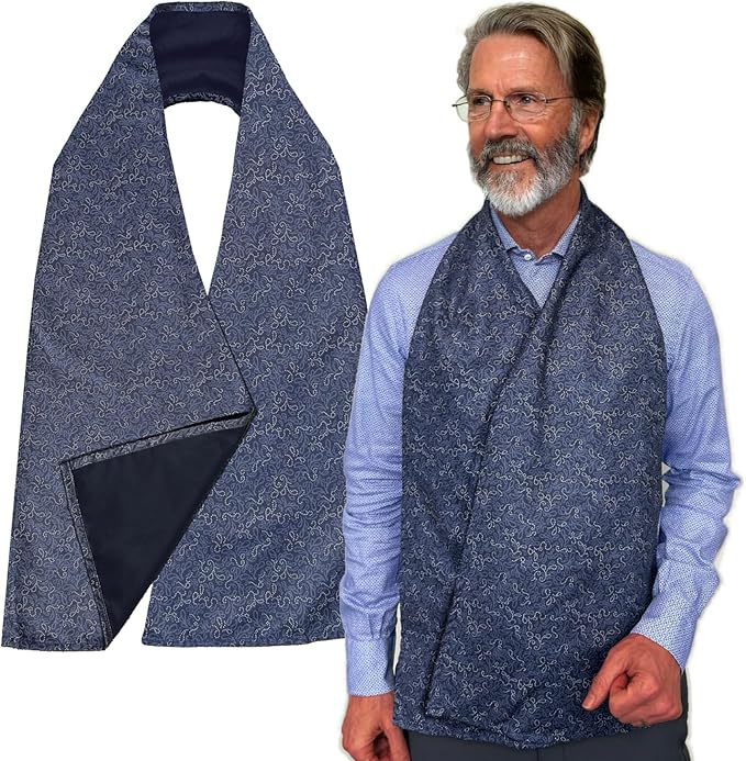 Reversible Adult Bibs for Women & Men - Adult Bib Scarf for Elderly - Dining Clothing Protectors - Washable Dining Scarf for Senior Citizens
