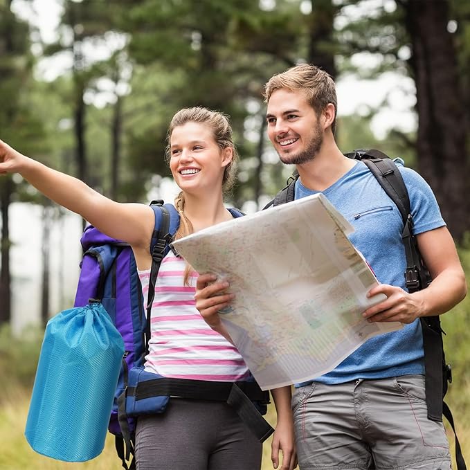 PATIKIL Stuff Sacks, Waterproof Outdoor Storage Sack Portable Drawstring Dust Flap Bag for Camping