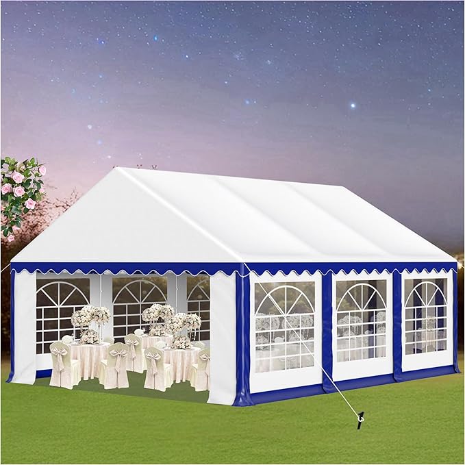 MFSTUDIO 16'x20' Party Tent, Outdoor Heavy Duty Party Tents with Removable Sidewalls, Large Canopy Tent Shelter for Outdoor Events Wedding Birthday, Blue