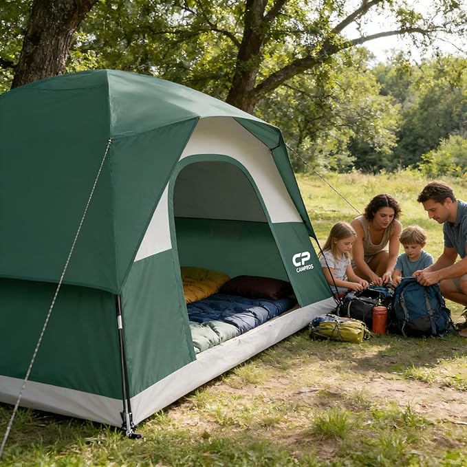 Tents for Camping 6 Person Tent Waterproof Windproof Double Layer Family Camping Tent, Easy Setup Dome Tent with Large Mesh Windows & Wider Door for Outdoor Camping & Hiking