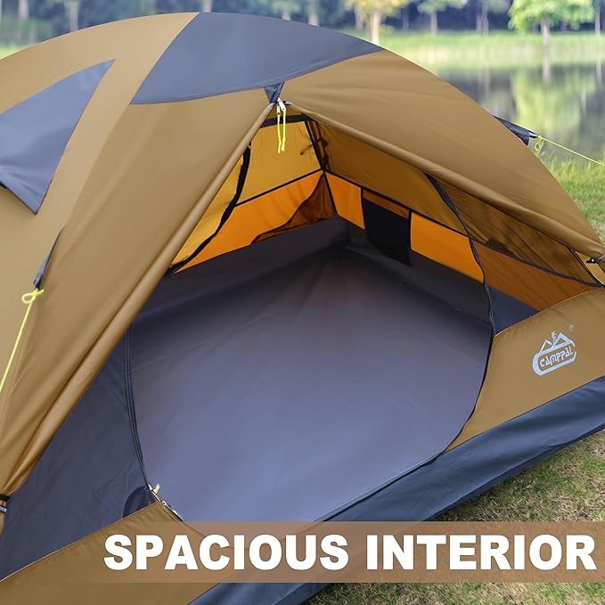 2 Person Backpacking Tent, Waterproof Windproof Two Person Tent, Lightweight Easy Setup 2 Man Tent for Camping Hiking Cycling