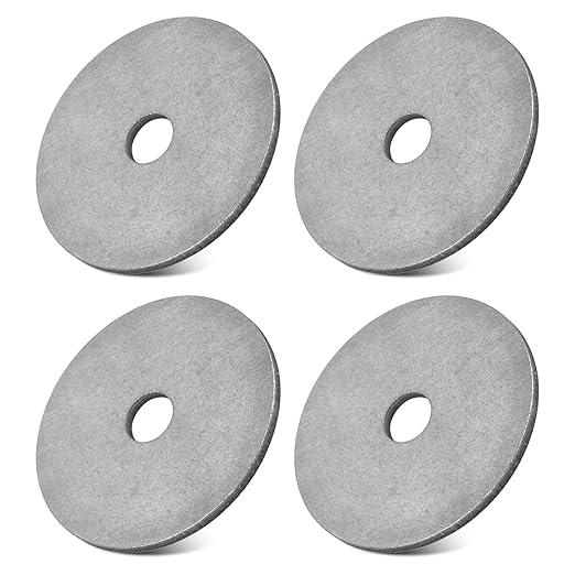 Stainless Washers Localization 4 Inch for Low Profile Survey Stakes Property Line Markers, Improve The Visibility of The Survey Maker Stakes, Stainless Washers Holes 0.78 Inch, 4 Pack.