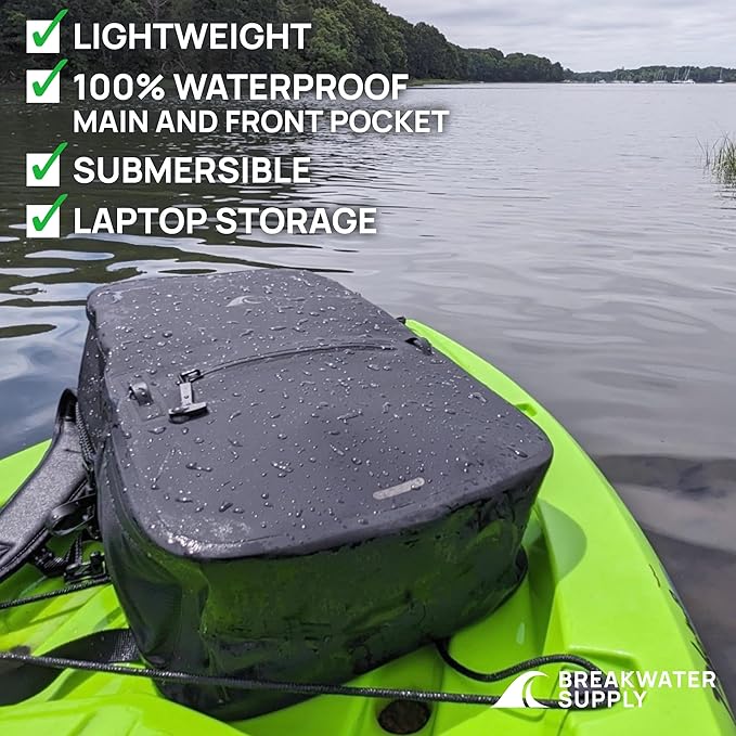 Breakwater Supply™ Fogland Waterproof IP68 Submersible Backpack with Airtight Zippers | Laptop Travel Outdoors | 25L 20L 15L | 100% Waterproof, Submersible, Airtight Zippers, Travel Outdoors