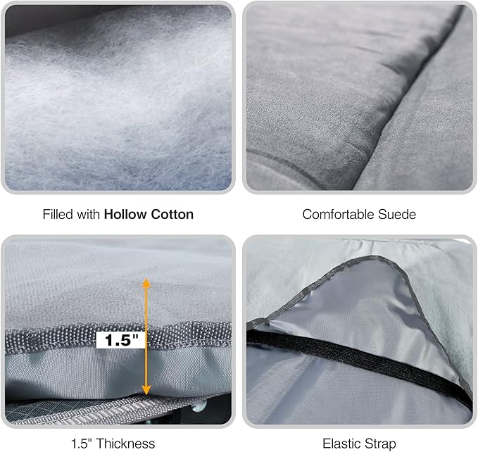 REDCAMP Extra Thick Folding Sleeping Cot Pads, 75"x28"Comfortable Soft Velvet Cotton Camping Cot Mattress Pad for Hiking, Backpacking,Navy Gray Brown