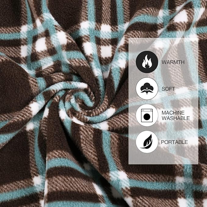 REDCAMP 73" Long Full Sized Fleece Sleeping Bag Liner Thicker for Adult Warm or Cold Weather, Zipper Camping Blanket for Outdoor Indoor Used with Sack, Brown