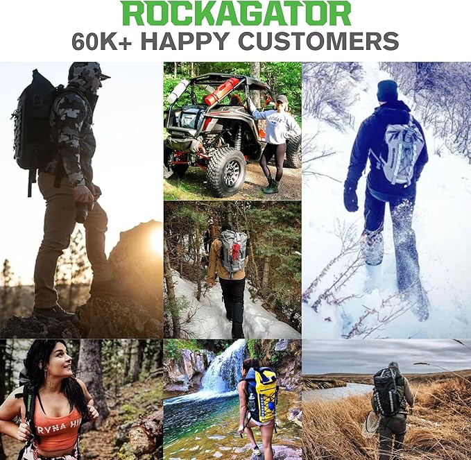 Rockagator Kanarra 90L Waterproof Backpack for Camping, Hiking, Mountaineering, Backpacking, Hunting, Fishing, Canoeing, Outdoor Activities, The Wet Outdoors - Large Capacity, Roll Top Closure, Camo