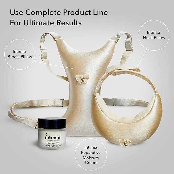 Intimia Breast Pillow for Chest Wrinkles and Side Sleeping - Breast Pillow for Wrinkle Prevention - Chest Wrinkle Pillow for Breast Support (Gold)