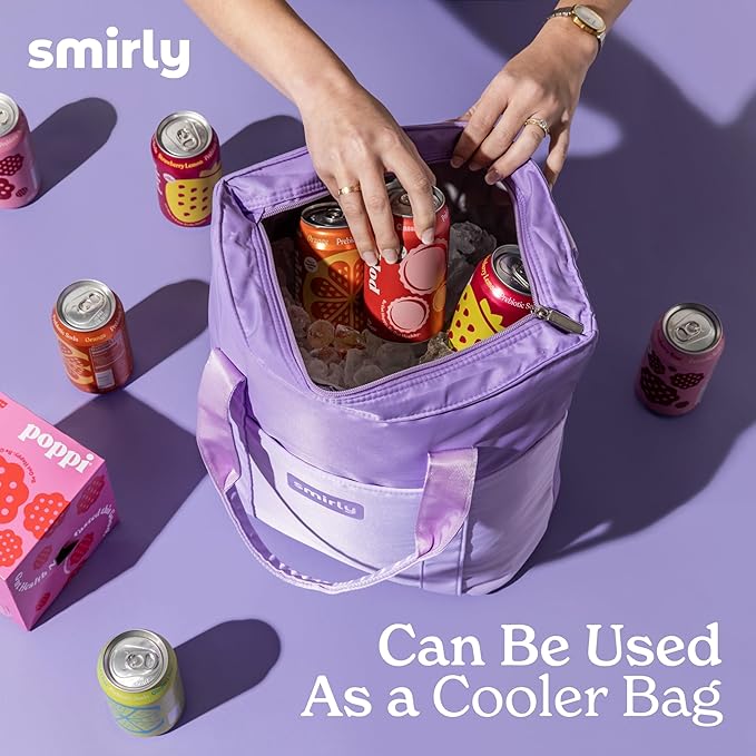 SMIRLY Large Insulated Cooler Bag, Thermal Insulated Grocery Bags, Collapsible Cooler Tote for Travel,Beach or Picnic