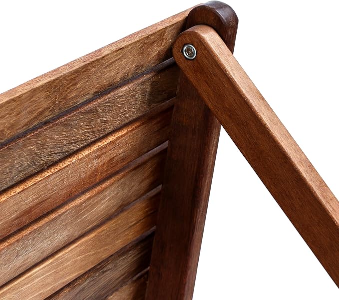 BYER OF MAINE Pangean Folding Wooden Side Table – 22" L x 20" W x 20" H, Folding Ash Wood Table for Patio, Porch, Balcony, Camping & Garden Use