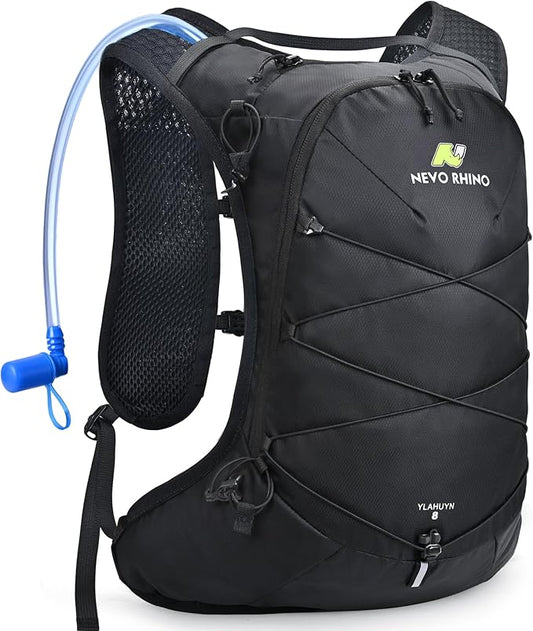 N NEVO RHINO Hydration Backpack,10L Hydro Water Daypack with 2L Water Bladder, Lightweight Hiking Backpack-Hydration Bike Pack for Cycling Rave