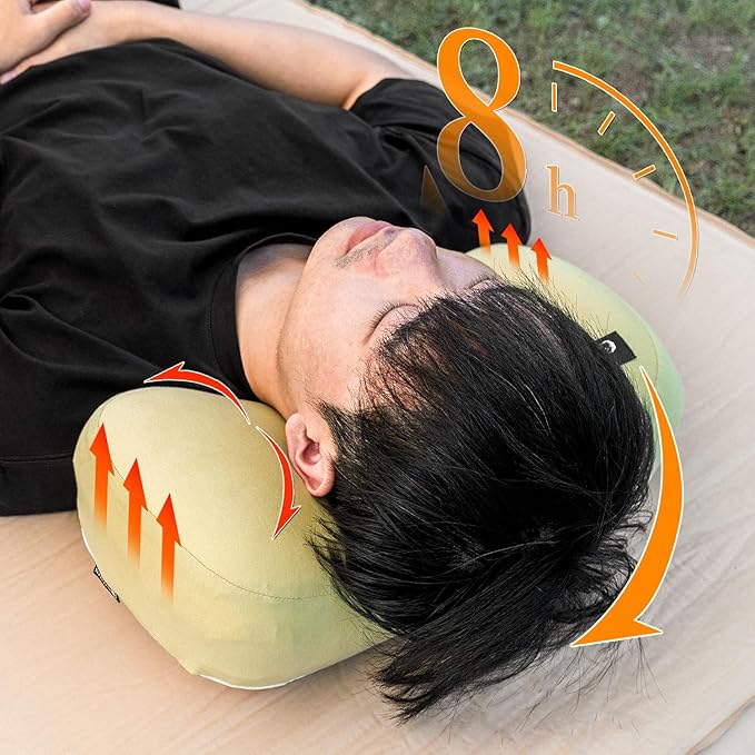 HIKEMAN Camping Memory Foam Pillow - Ultralight Washable Camping Essentials Backpacking Travel Pillow for Outdoor Camp, Sport, Airplanes, Hiking(Wathet)