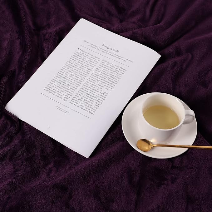 NANPIPER King Size Sherpa Blanket, Soft Fleece Throw for Bed, Reversible Thick Fuzzy Blanket for Winter (Purple, 90x108 inches)