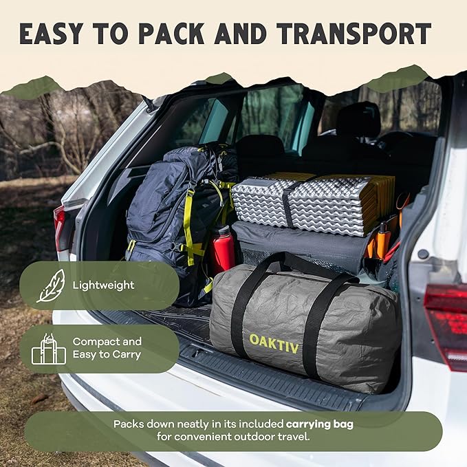 CloudCamp Inflatable Tents for Camping- 6 People Waterproof Oxford Fabric(210D), Quick Setup Air Tent with Manual & Battery Pump, UV Protection, 4-Season Inflatable Tent