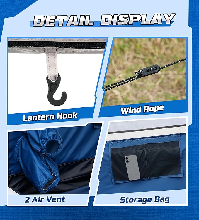 Inflatable Truck Bed Tent for Camping 5.5ft-8ft, PU 3000mm Waterproof Pickup Truck Tent with 4'' Thick TPU Air Beams, 2 Mins Fast Setup Portable Ground & Truck Tent for 2-3 Person